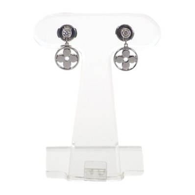 ルイヴィトン LOUIS VUITTON ピュスモノグラムイディール Q96167 ピアス K18ホワイトゴールド ダイヤモンド レディース【中古】【Aランク】