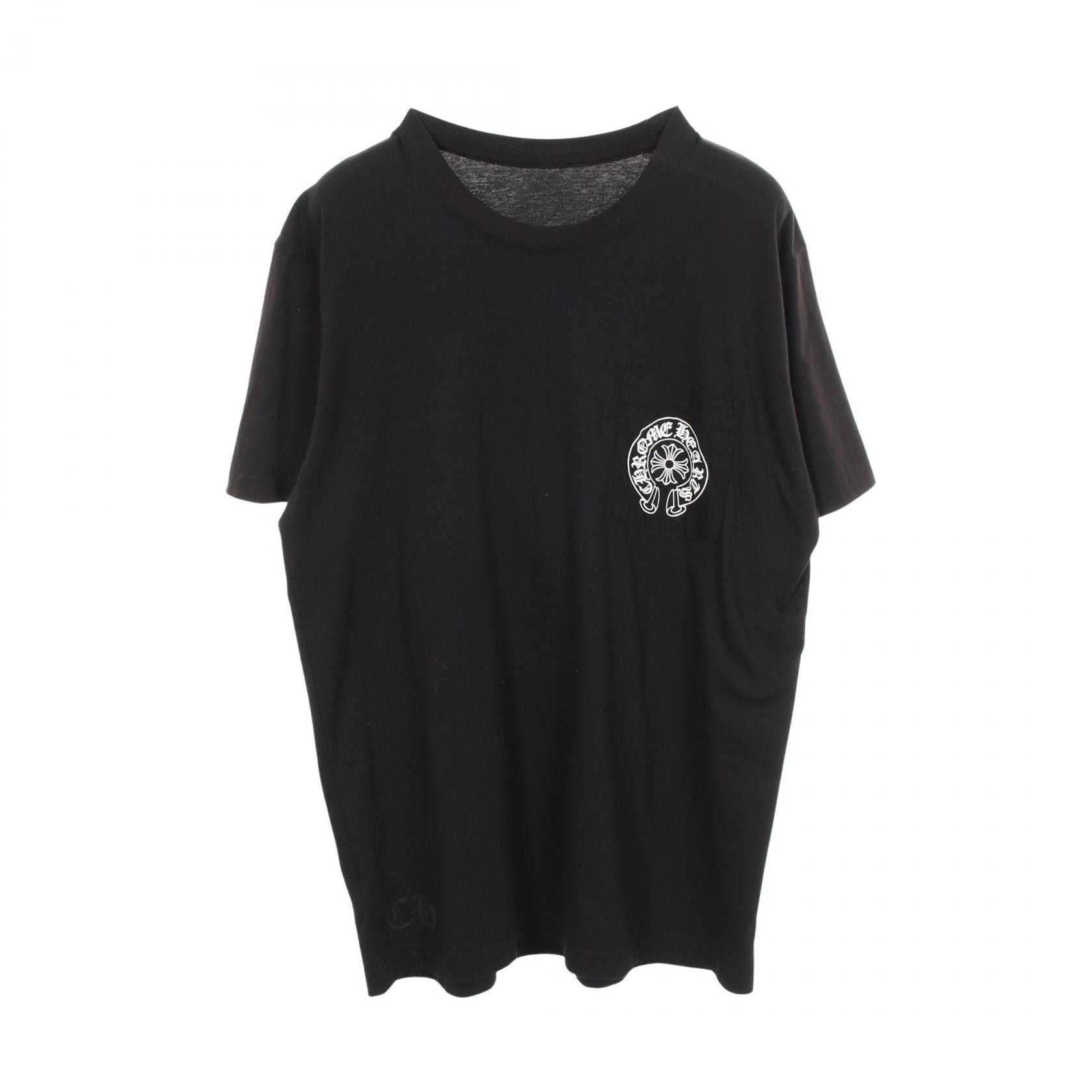クロムハーツ CHROME HEARTS ホースシュー ポケット付き ハワイ限定 半袖Tシャツ 衣料品 トップス コットン メンズ ブラック系 【中古】