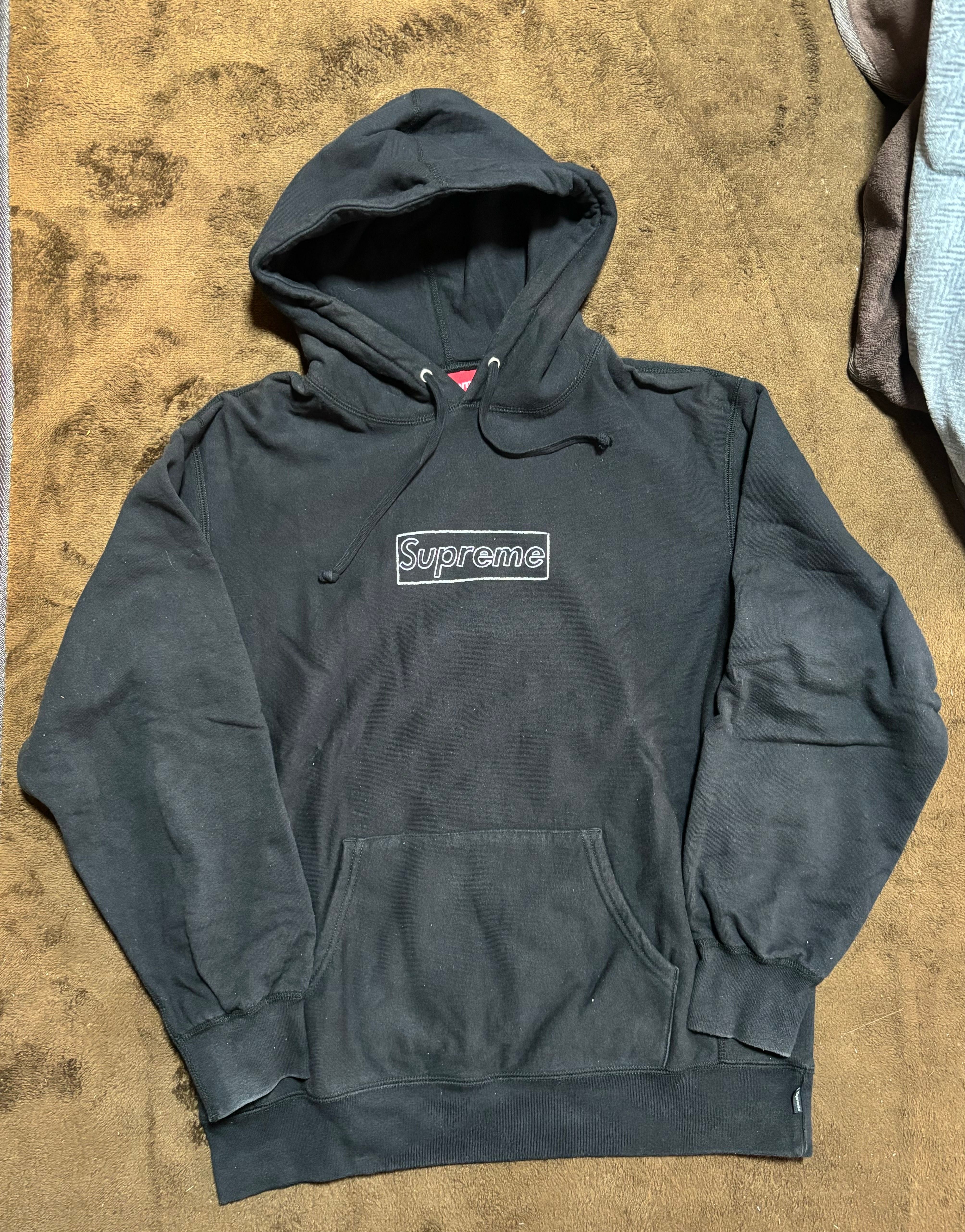 Supreme KAWS Chalk Logo Hooded Sweatshirt "Black"(2021)