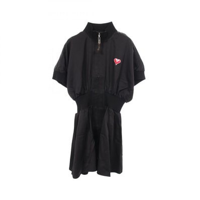 ルイ・ヴィトン LOUIS VUITTON スポーティパフスリーブ ジップアップドレス ワンピース 衣料品 トップス ウール シルク レディース ブラック系 RW211W NFX FKDB05 【中古】