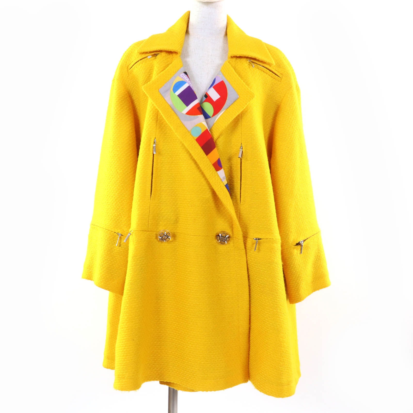 美品 シャネル
 コート イエロー レディース 38 P50353W05578
