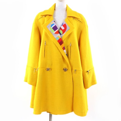 美品 シャネル
コート イエロー レディース 38 P50353W05578