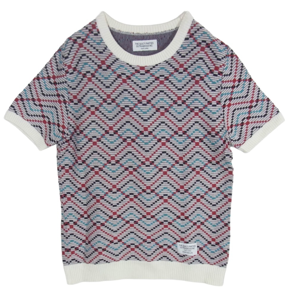 WACKO MARIA ワコマリア 14SS 14SS-KNT-36 半袖 コットン サマーニット マルチカラー系 M【美品】【中古】