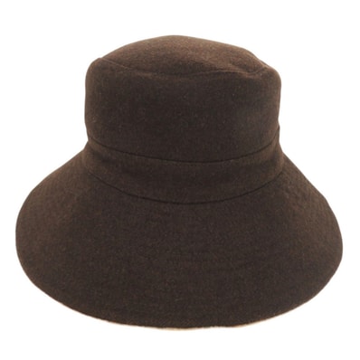 エルメス バケットハット カシミヤ ウール ブラウン 帽