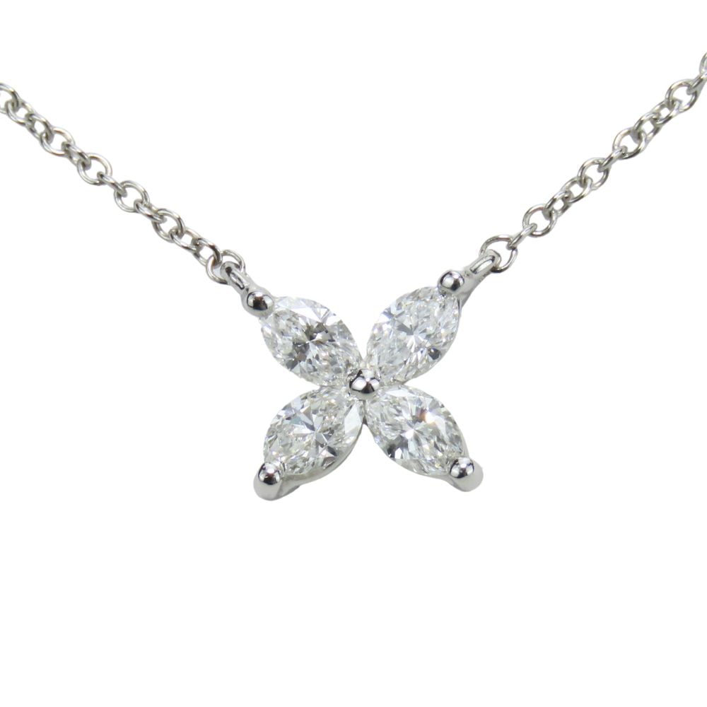 【中古】 ティファニー ネックレス ビクトリア Pt950 ダイヤモンド 約2.9g シルバー スモール ジュエリー レディース 女性 TIFFANY&Co.