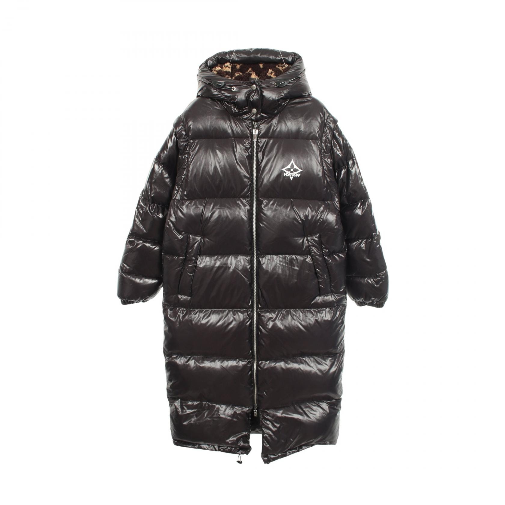 ルイ・ヴィトン LOUIS VUITTON フード付き ダウンジャケット 衣料品 アウター ナイロン レディース ブラック系 RW221W H32 FMOW06 【中古】