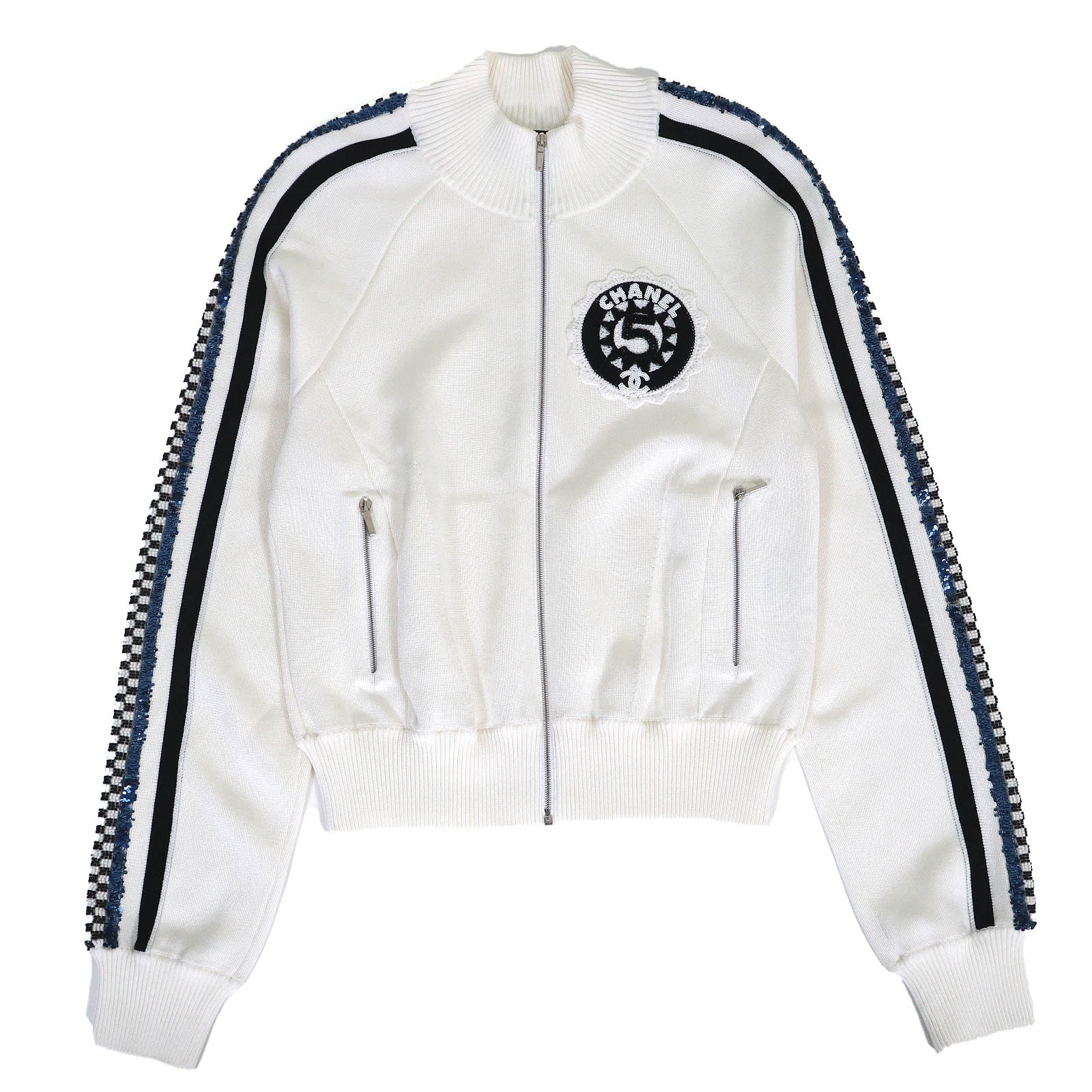 美品 シャネル
 ブルゾン ホワイト ブラック レディース 38 P74166