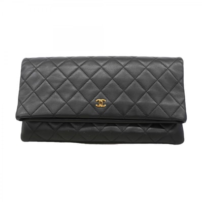 ★SALE【6gc3662-k】シャネル クラッチバッグ マトラッセ ラムスキン ブラック ゴールド金具【中古】メンズ レディース ユニセックス