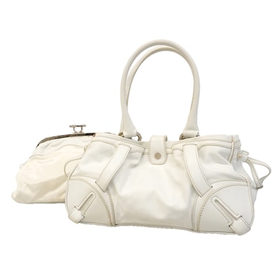 ★最終価格【6hb0407】セリーヌ ハンドバッグ レザー ホワイト シルバー金具【中古】レディース