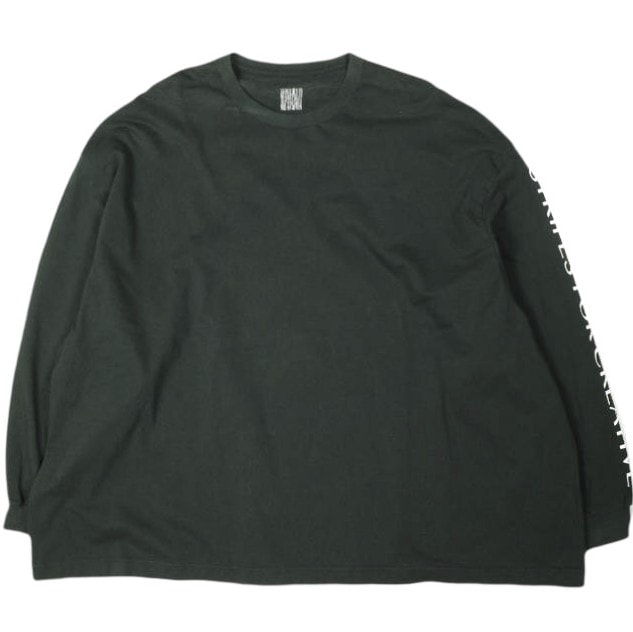 Stripes For Creative ストライプフォークリエイティブ S.F.C 23AW 日本製 SUPER BIG FLAT LS TEE スーパービッグフラット ロングスリーブTシャツ L BLACK 長袖 袖ロゴプリント トップス g26766