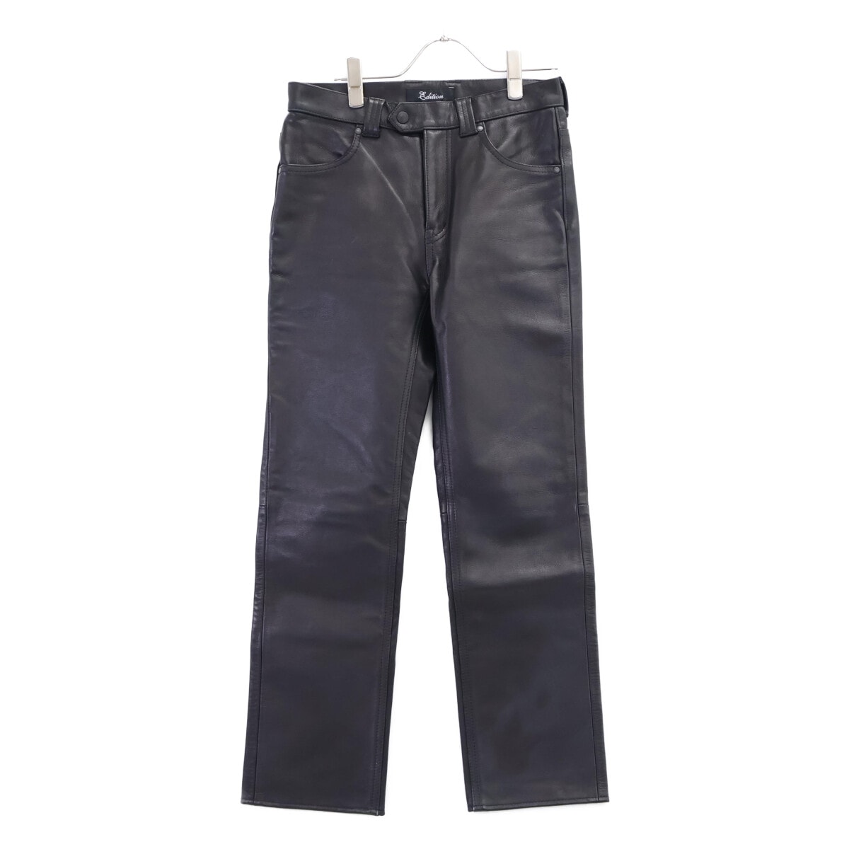 ブラックミーンズ 【×Edition】945-74TP134-1 ブラック カーフレザー ストレートパンツ 2