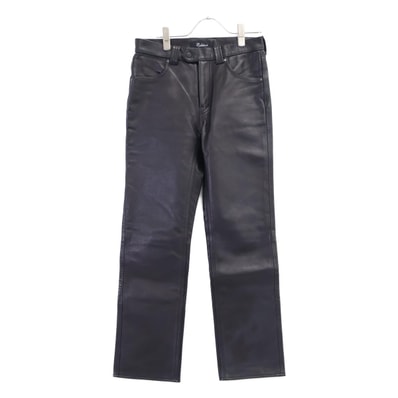 ブラックミーンズ 【×Edition】945-74TP134-1 ブラック カーフレザー ストレートパンツ 2