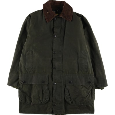 古着 80~90年代 バブアー Barbour BORDER ボーダー 旧3ワラント ワックスコットン オイルドジャケット 英国製 C40 メンズM相当 ヴィンテージ/eaa614846