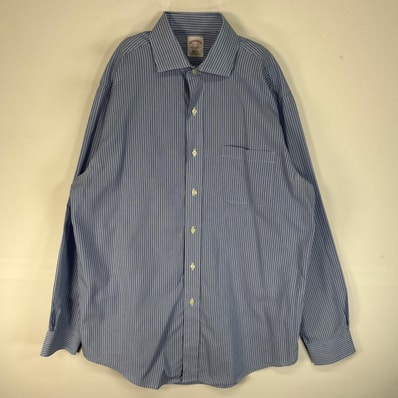 古着 ブルックスブラザーズ Brooks Brothers 長袖シャツ ストライプ REGULAR FIT 胸ポケ M ブルー系 マルチカラー メンズ