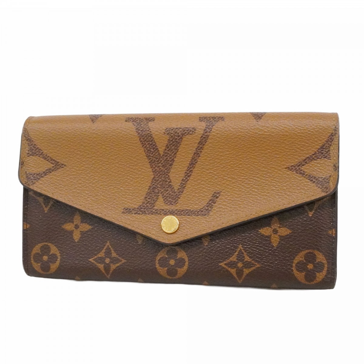 【6dd5203-k】ルイヴィトン 長財布 モノグラム・ジャイアント/リバース ポルトフォイユサラ M80726 ブラウン【中古】レディース
