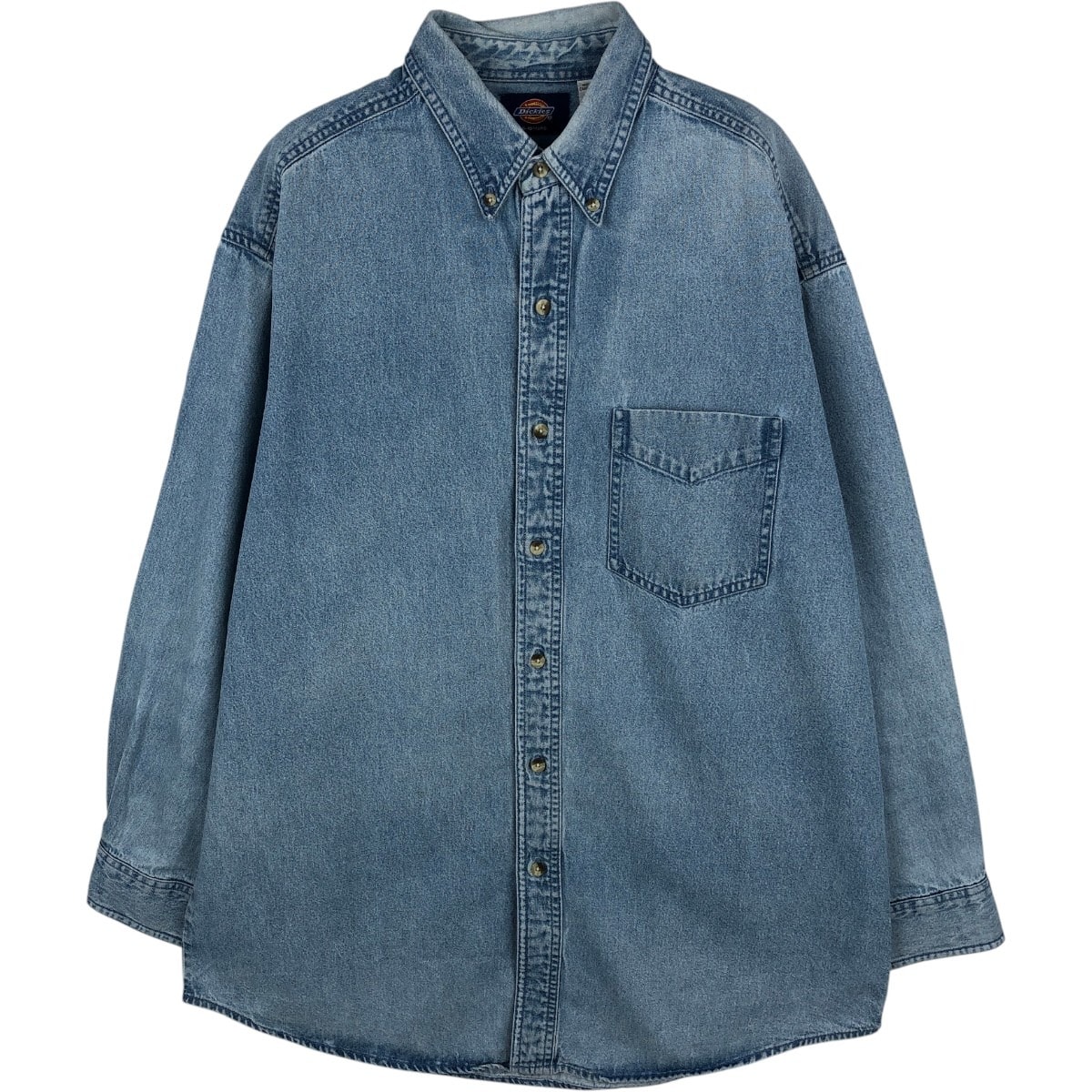 古着 ディッキーズ Dickies 長袖 ボタンダウンデニムシャツ メンズL相当/eaa672360