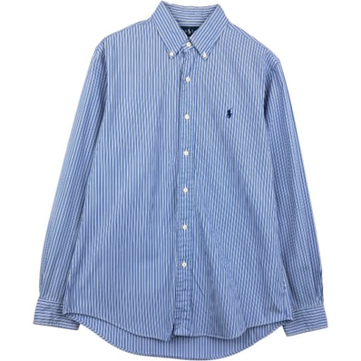 古着 ラルフローレン Ralph Lauren CUSTOM FIT マルチストライプ 長袖 ボタンダウンストライプシャツ メンズM相当/eaa659232