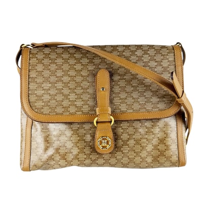 セリーヌ CELINE ショルダーバッグ マカダム PVCコーティングキャンバス/レザー ライトブラウン レディース【中古】 z10329