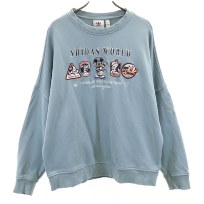 adidas Originals アディダスオリジナルス DISNEY ディズニー コラボ ミッキーフレンズ 長袖 スウェット トレーナー XL ブルーグレー