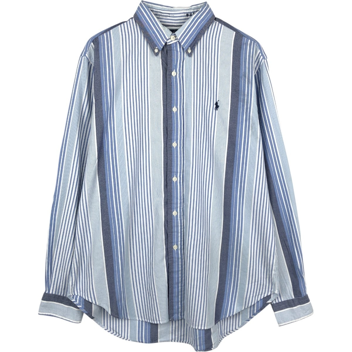 古着 ラルフローレン Ralph Lauren CLASSIC FIT クラシックフィット マルチストライプ 長袖 ボタンダウンストライプシャツ メンズL相当/eaa666506