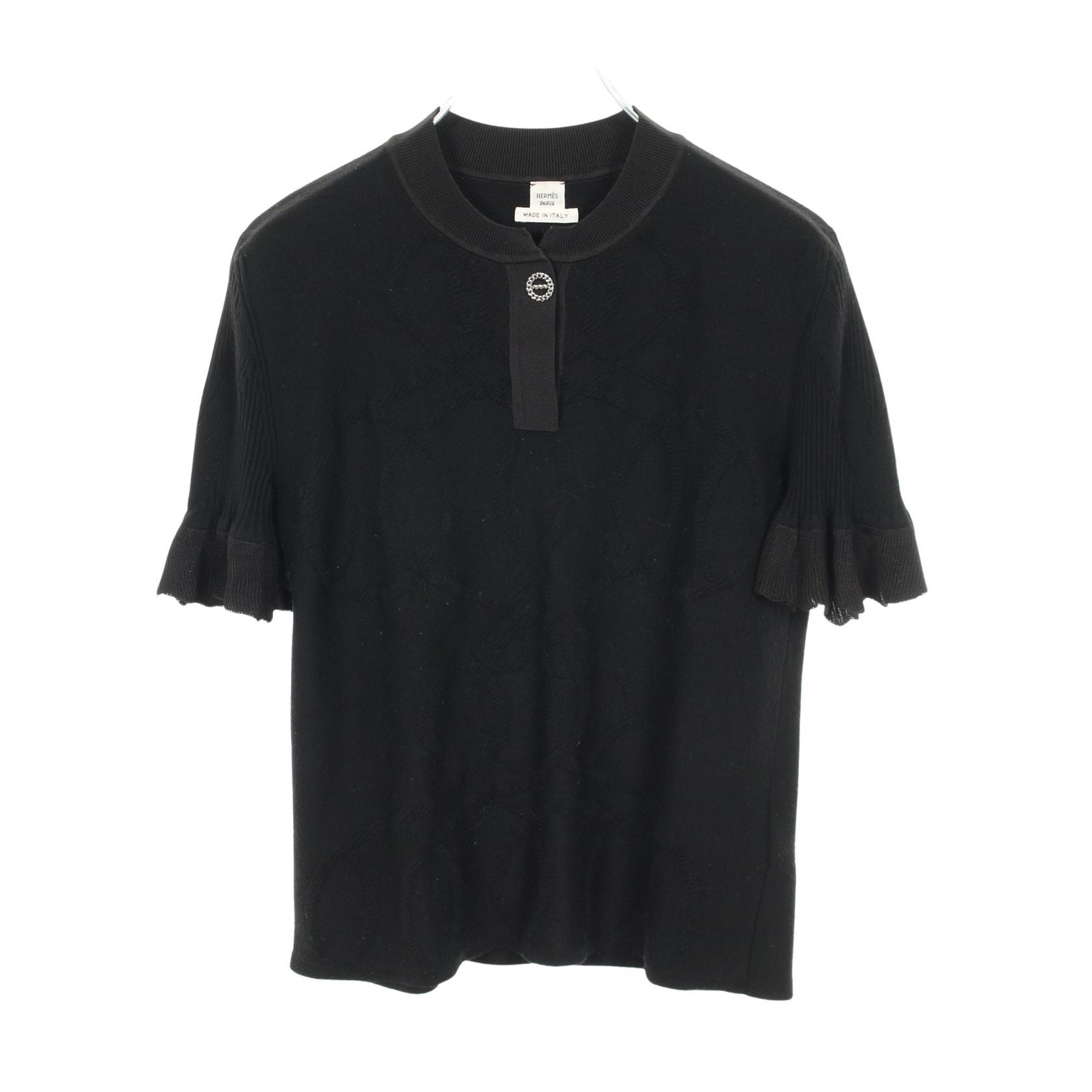 エルメス HERMES パルフロワリミックス ニット 衣料品 トップス ウール レディース ブラック系 5H2675DF 【中古】