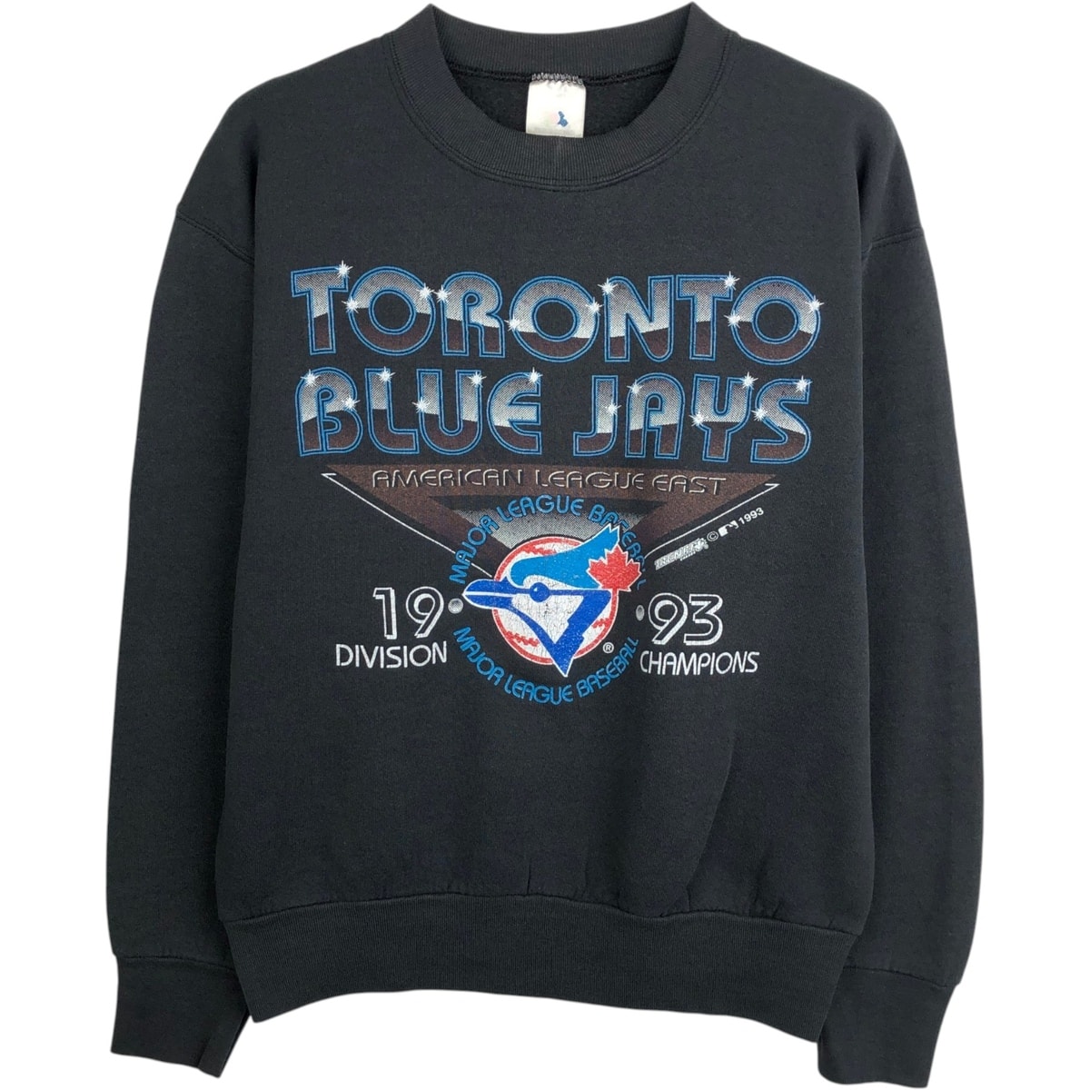 古着 90年代 フルーツオブザルーム FRUIT OF THE LOOM MLB TORONTO BLUE JAYS トロントブルージェイズ プリントスウェットシャツ トレーナー メンズM相当 ヴィンテージ/eaa671728