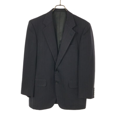 Burberrys バーバリーズ 90s ウール 日本製 オールド ストライプ 長袖 テーラードジャケット ネイビー