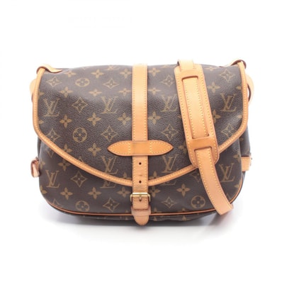ルイ・ヴィトン LOUIS VUITTON ソミュール30 ショルダーバッグ バッグ PVCコーティングキャンバス レザー モノグラム レディース ブラウン系 M42256 【中古】