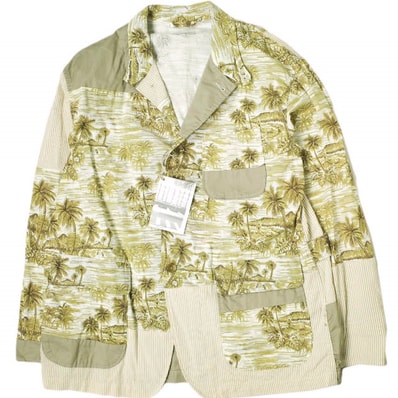 新品 Engineered Garments エンジニアードガーメンツ 19SS アメリカ製 Loiter jacket - Hawaiian Print ロイタージャケット ハワイアンプリント S KHAKI 3B テーラード アウター g19261