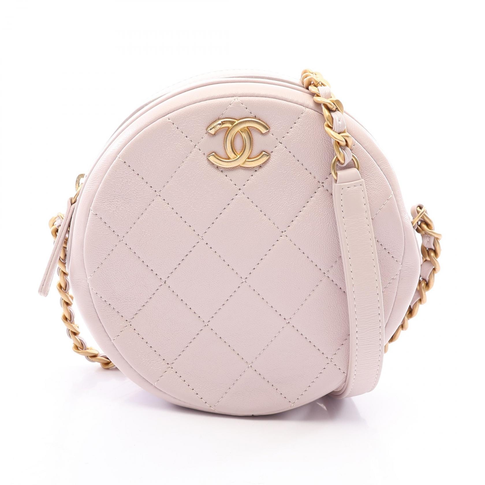 シャネル CHANEL マトラッセ ラウンド ミニ ショルダーバッグ バッグ レザー レディース ピンク系 AS1898 【中古】
