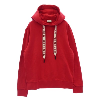 MONCLER モンクレール パーカー 23SS I10918G00023 809KR モンクレールジャパンタグ FELPA CON CAPPUCCIO ワッペン付 ドローストリング刺繍 プルオーバーパーカー レッド系 L【中古】