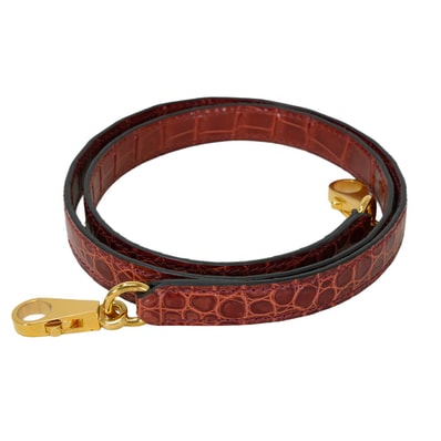 HERMES エルメス ショルダーストラップ バンドリエール ブルゴーニュ クロコダイルポロサス ゴールド金具 新品未使用