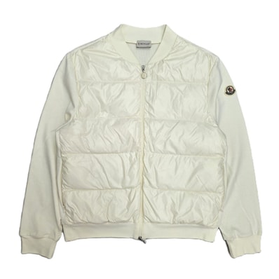 MONCLER モンクレール APERTA アペルタ ダウン切替 スウェット ジップアップジャケット カーディガン I20938G00029 コットン ナイロン ホワイト レディース【中古】