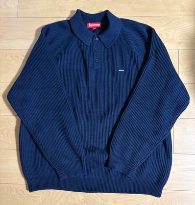 Supreme Small Box Polo Sweater (25FW) "Navy"