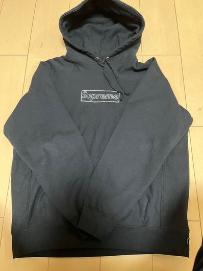 Supreme KAWS Chalk Logo Hooded Sweatshirt "Black"(2021)
