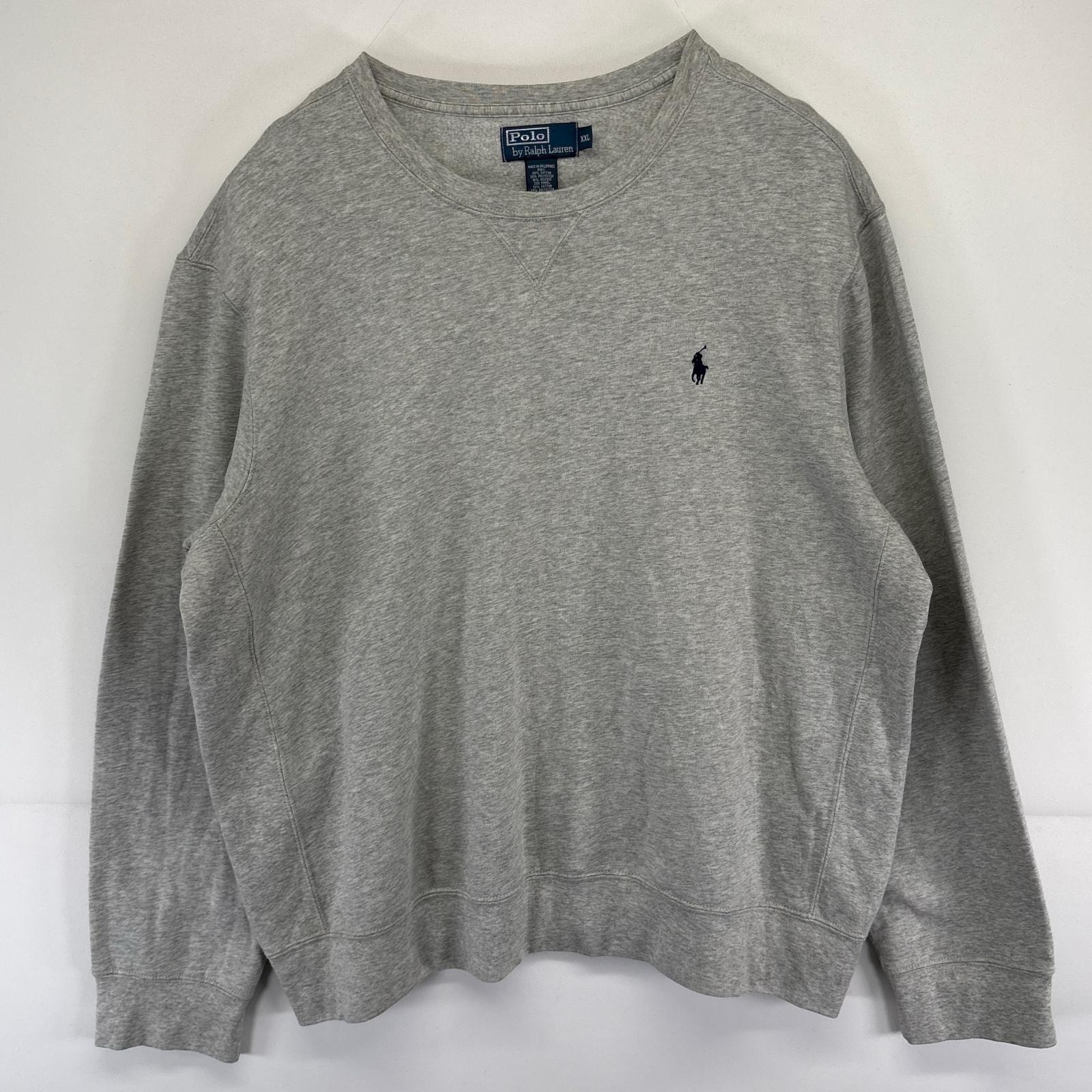 古着 ポロバイラルフローレン Polo by Ralph Lauren スウェット ワンポイント ロゴ トレーナー 大きいサイズ 2XL グレー系 メンズ
