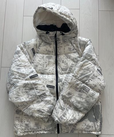 Supreme Hooded Down Jacket "Receipts"