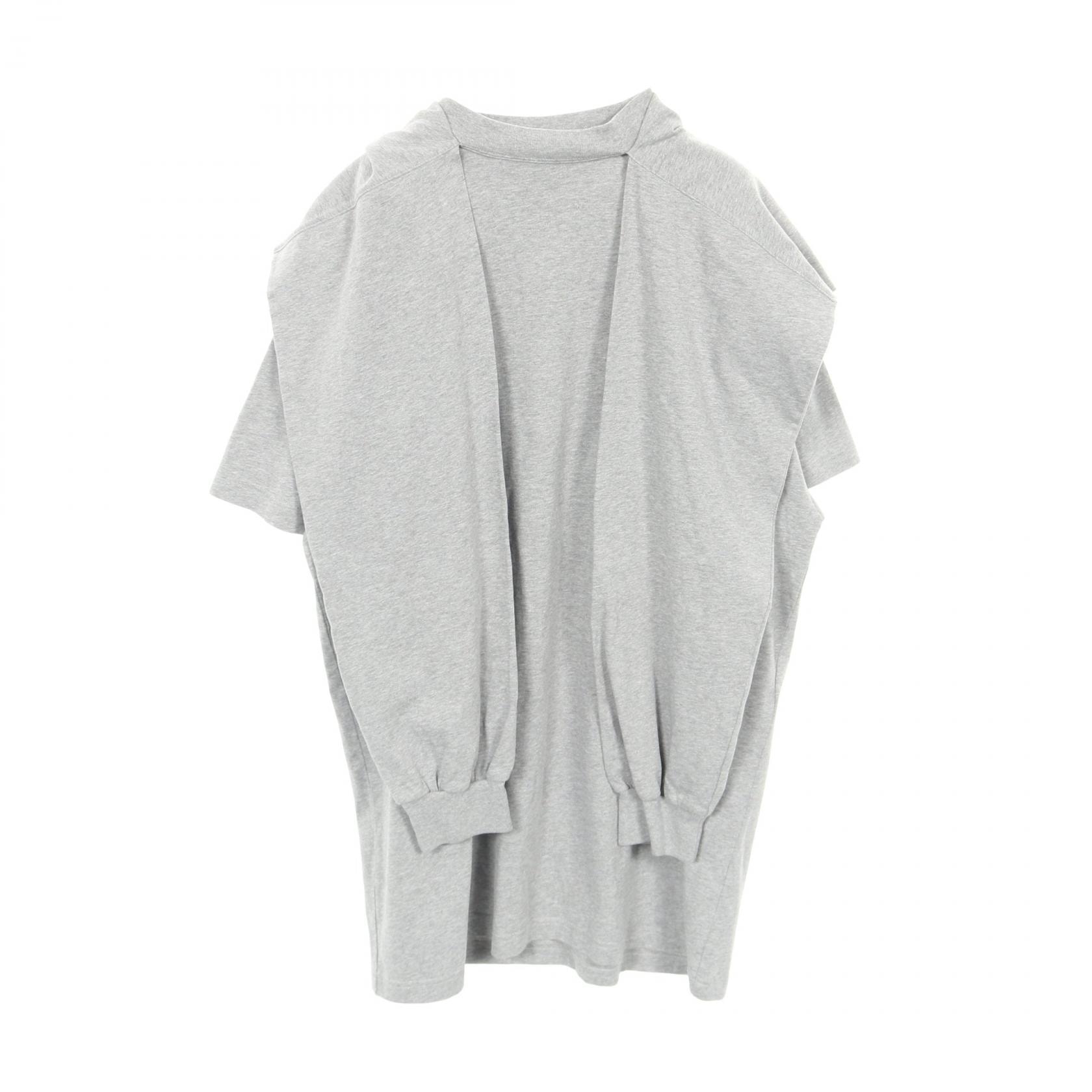 バレンシアガ BALENCIAGA Incognito Hooded Layered T-Shirt 半袖Tシャツ 衣料品 トップス コットン メンズ グレー系 【中古】