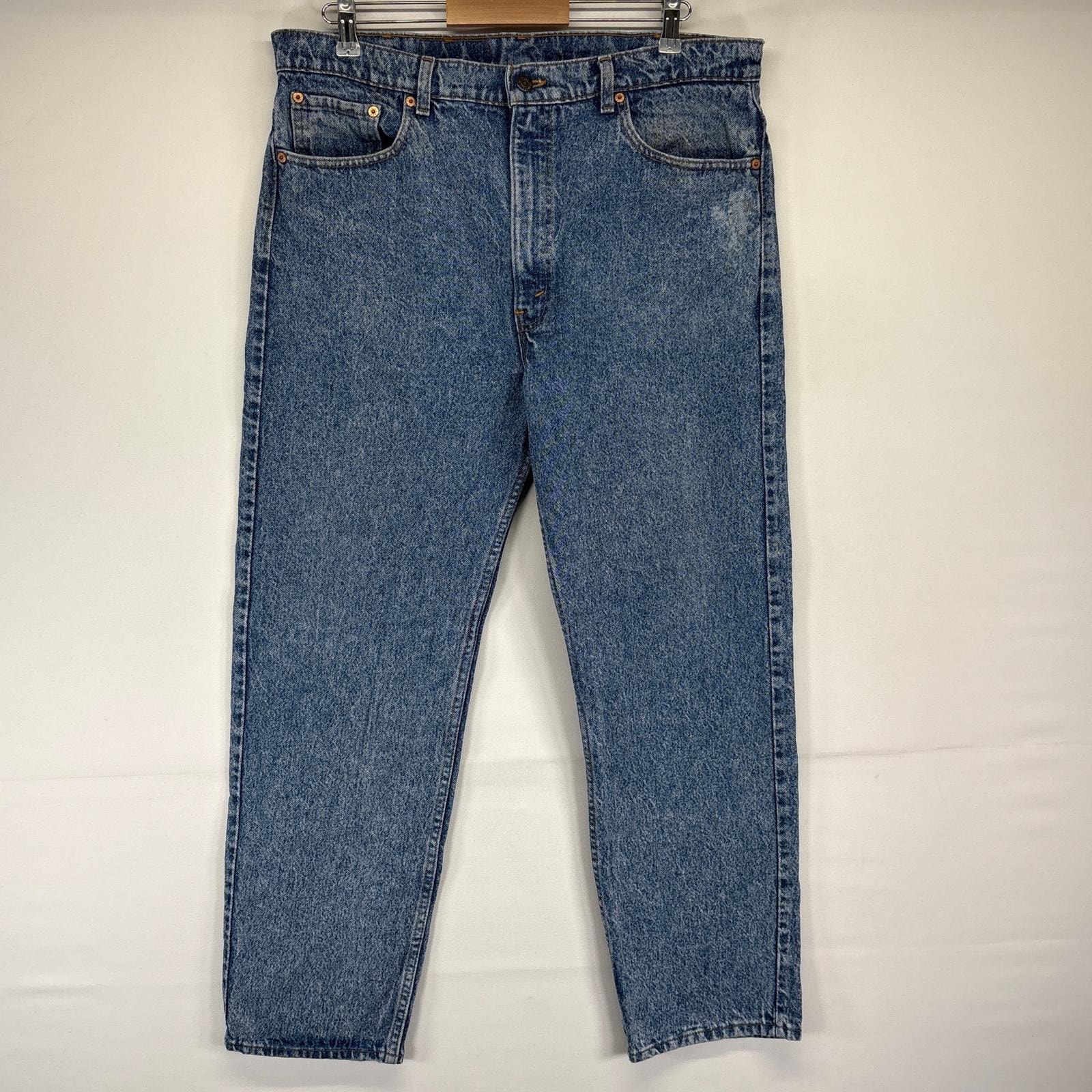 古着 リーバイス Levi's USA製 デニムパンツ 505 ストレート ケミカル ジーンズ ジーパン 長ズボン 大きいサイズ w40 L30  ブルー メンズ