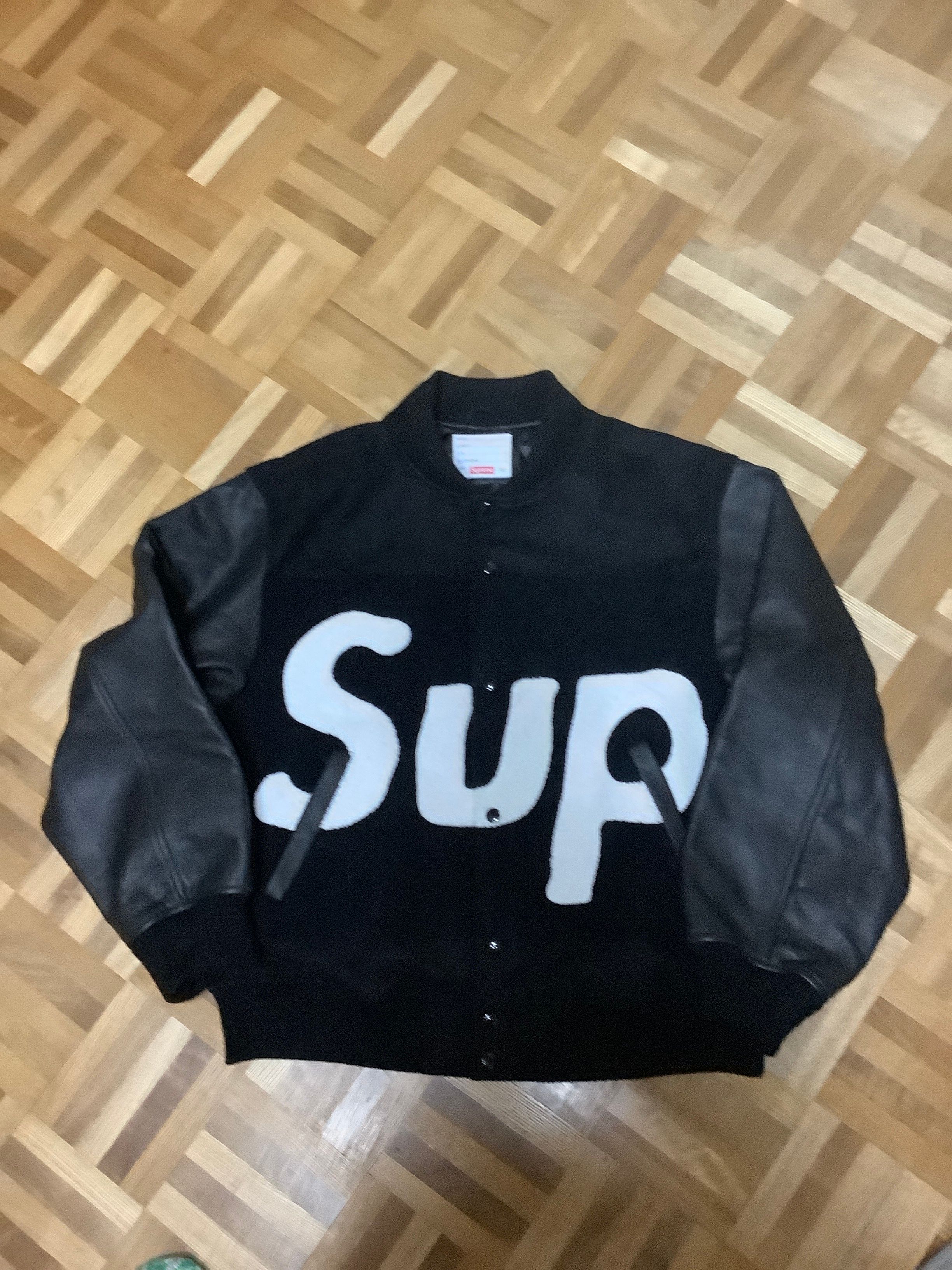Supreme Big Logo Chenille Varsity Jacket "Black"