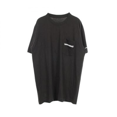 クロムハーツ CHROME HEARTS スクロールラベル ポケット付き 半袖Tシャツ 衣料品 トップス コットン メンズ ブラック系 【中古】