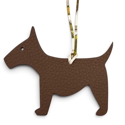 極美品 エルメス プティアッシュ バッグチャーム 犬 テリア ブラウン