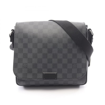 ルイ・ヴィトン LOUIS VUITTON ディストリクトPM ダミエグラフィット ショルダーバッグ バッグ PVCコーティングキャンバス レザー メンズ ブラック系 N41260 【中古】