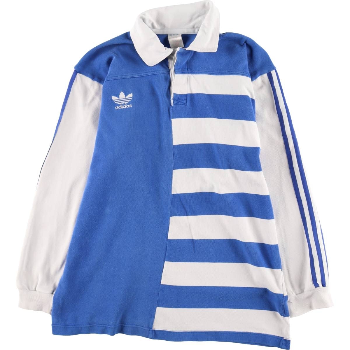 古着 80~90年代 アディダス adidas トレフォイルロゴ クレイジーパターン 長袖 ラガーシャツ メンズL相当 ヴィンテージ/eaa629133
