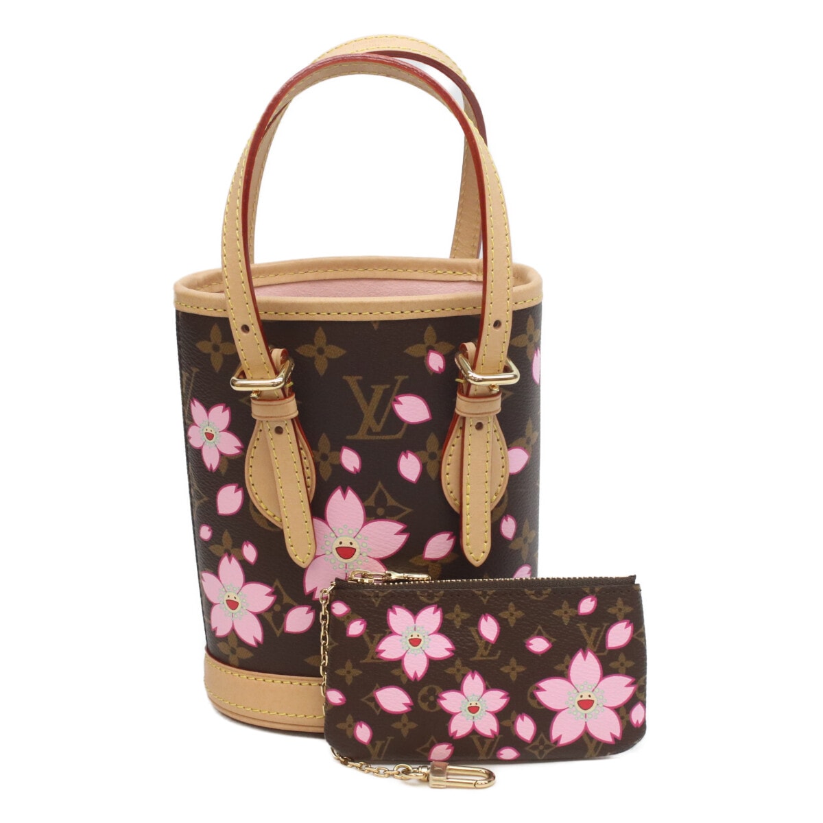 ルイヴィトン ×TM 村上隆 25年 M13417 モノグラムチェリーブロッサム ナノバケット