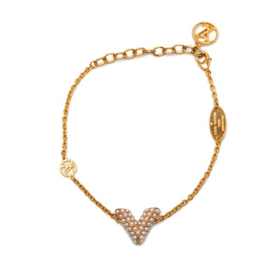 ルイ ヴィトン ブラスレ エッセンシャルV ブレスレット M68361 ペルルゴールド メッキ フェイクパール レディース LOUIS VUITTON 【中古】