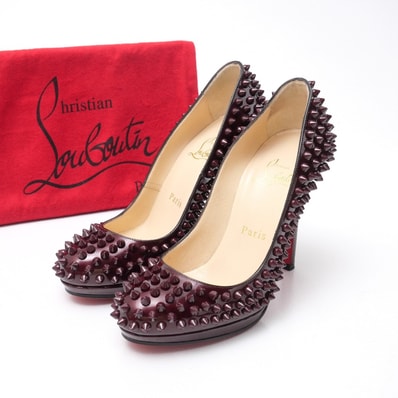 ■美品■Christian Louboutin クリスチャンルブタン パンプス サイズ35 1/2 スタッズ ハイヒール エナメル レザー 靴 ブランド古着【中古】20251105/RA6328