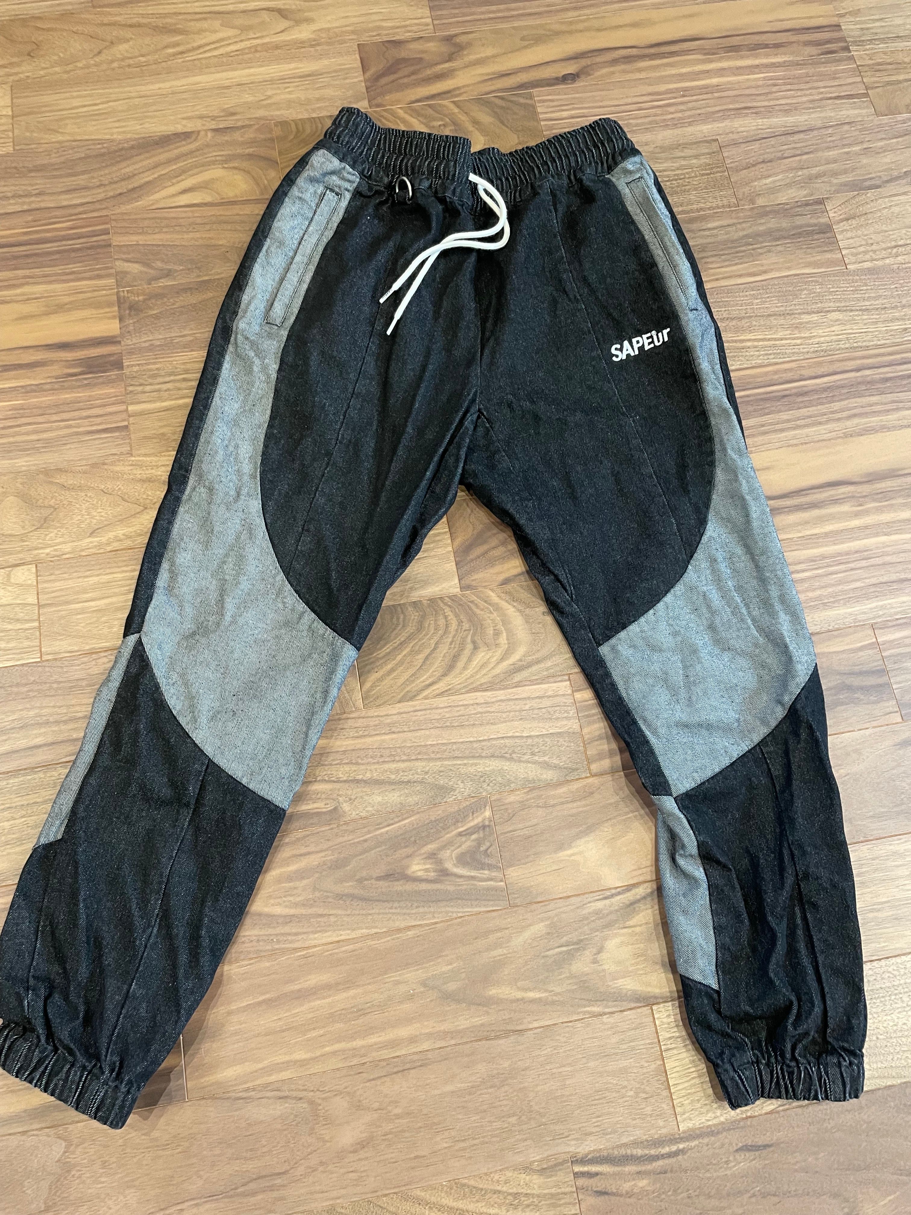 SAPEur DENIM TRACK PANTS "Black"