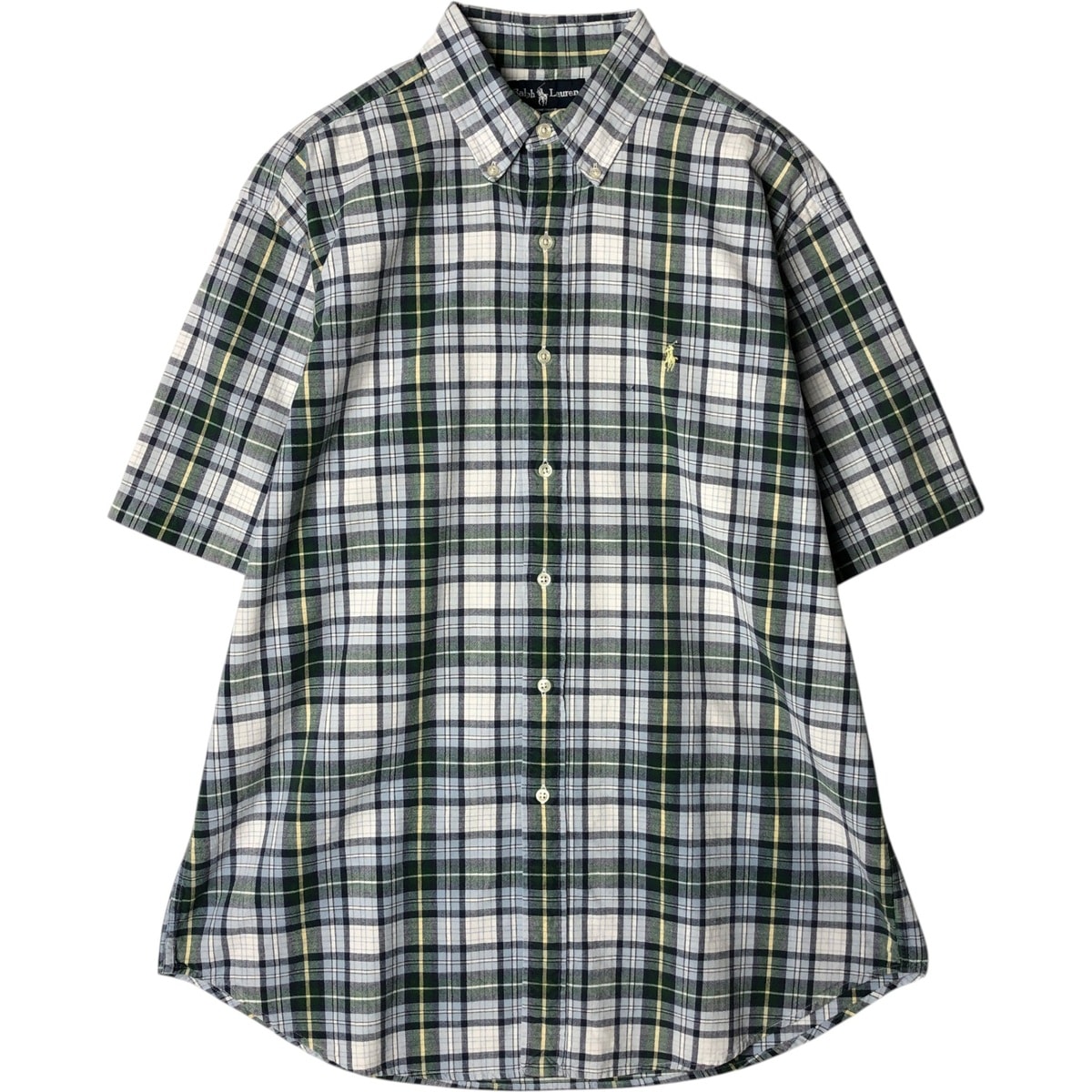 古着 ラルフローレン Ralph Lauren BLAKE 半袖 ボタンダウン チェックシャツ メンズL相当/eaa477604