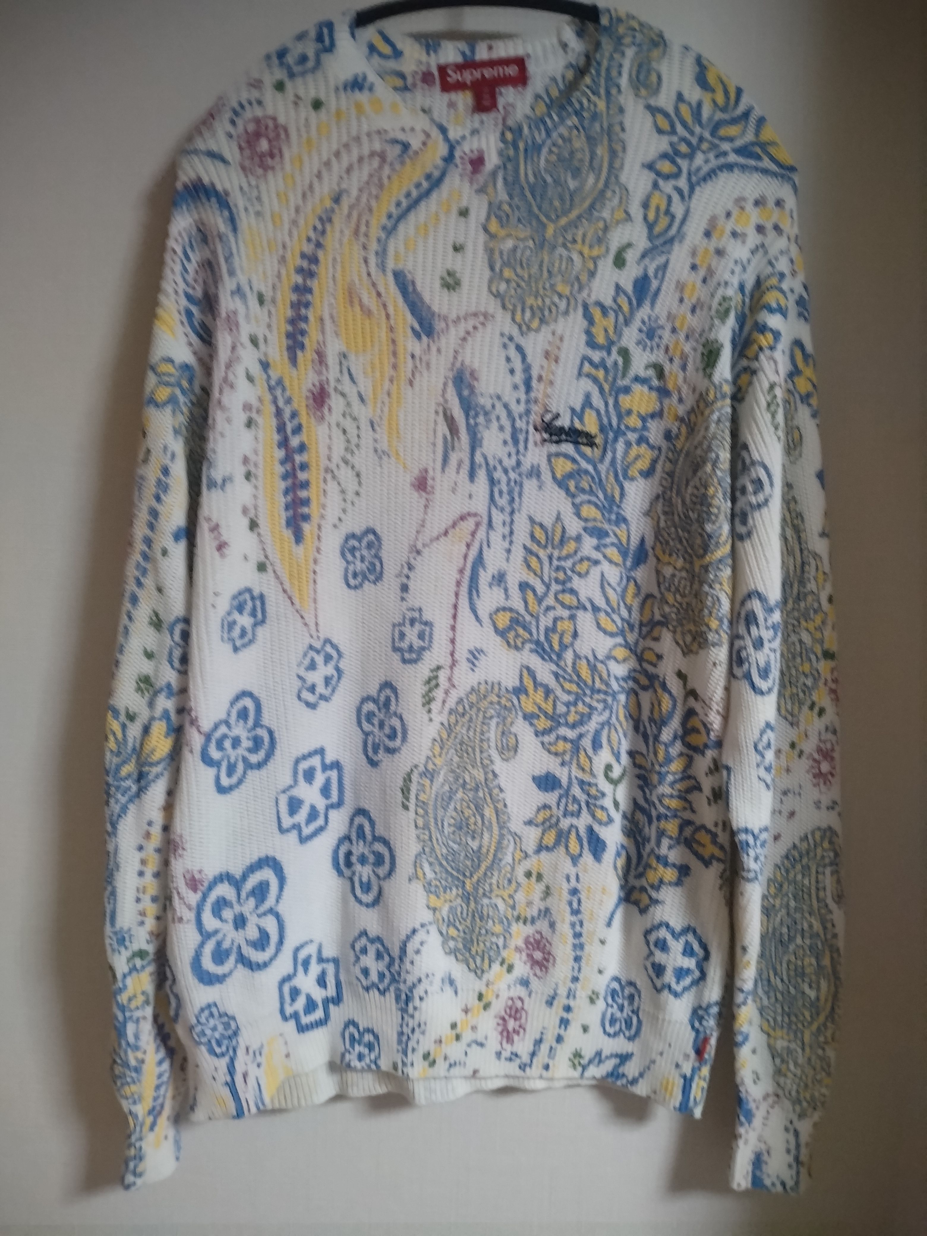 Supreme Printed Paisley Sweater "White"